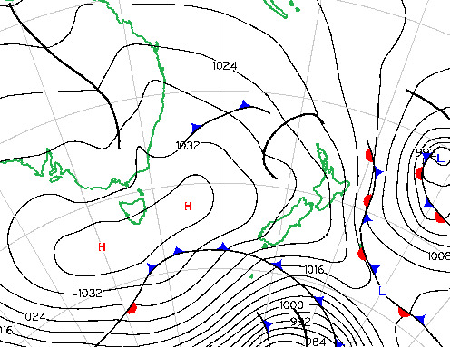 Isobars over New Zealand